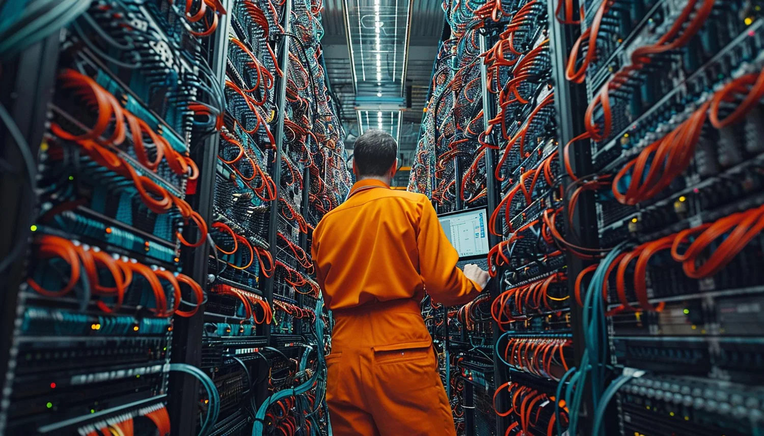Network Operation Center - Tecnico che monitora l'infrastruttura di rete in un data center