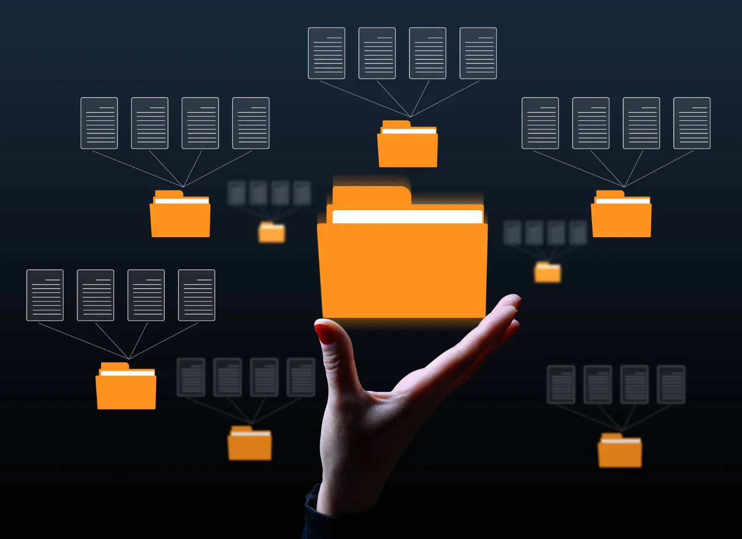 Classificazione e organizzazione gerarchica di cartelle e file aziendali