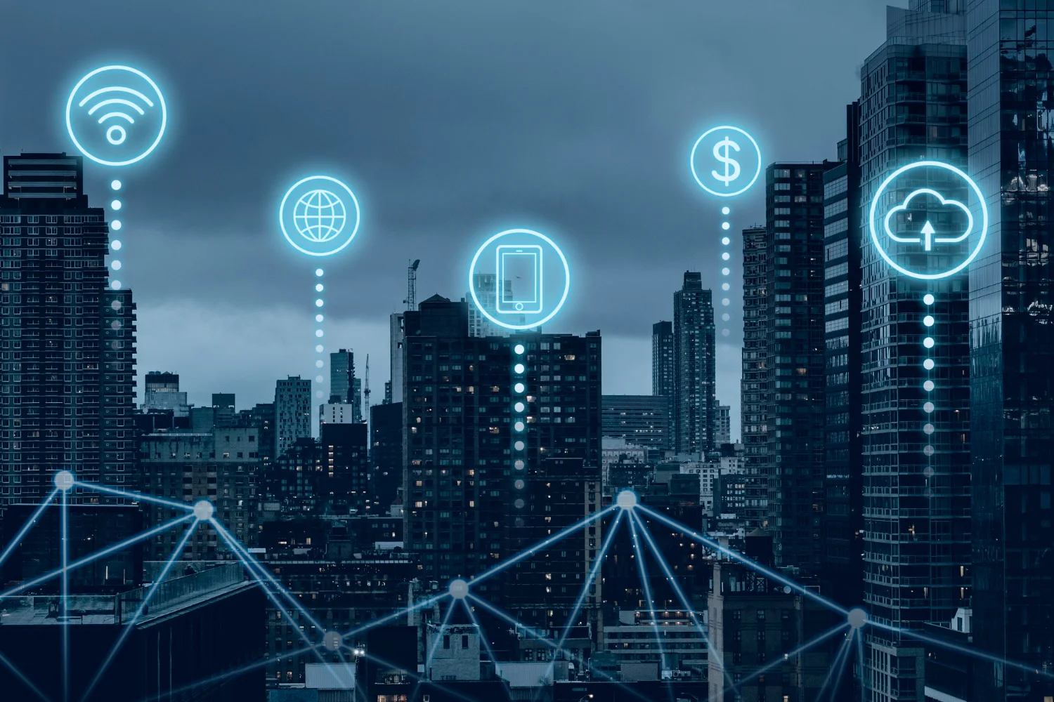 Infrastruttura di rete cittadina interconnessa analizzata durante un network vulnerability assessment